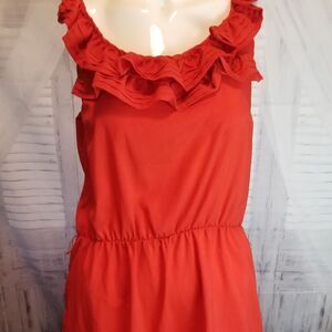 A New York light Orange dress Medium M ruffle